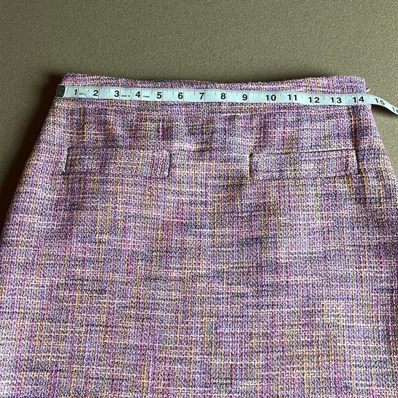 LOFT Petite Tweed Pocket Shift Skirt- Coral Multi Color- 2P - Picture 7 of 9